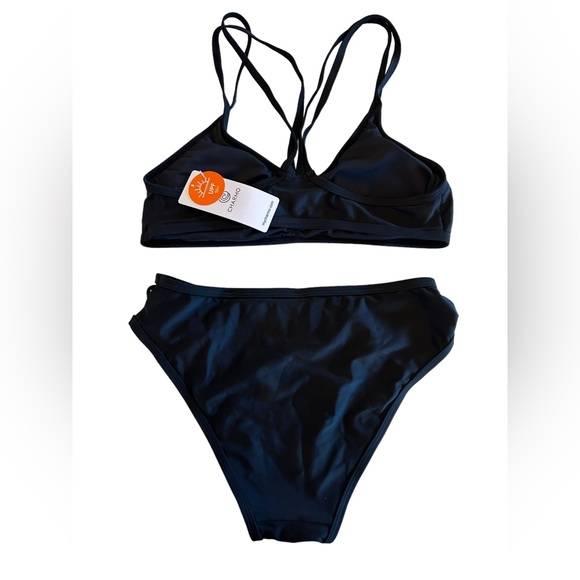 CHARMO womens Strappy black V Neck athletic bikini High Cut Low Rise Bikini NWT - Picture 4 of 9